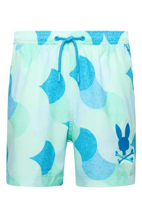 Ethan Allover Print Swim Trunks by Psycho Bunny