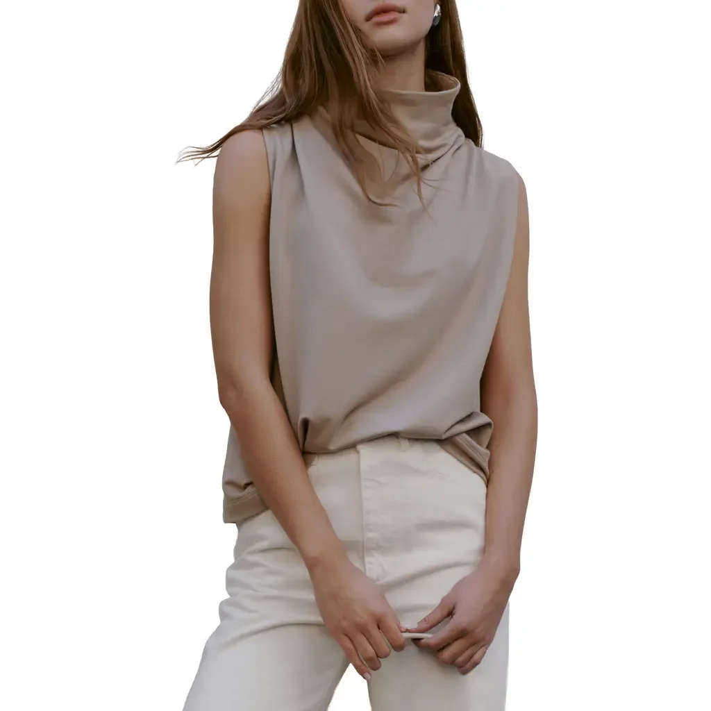Finch French Terry Funnel Neck Top by Marcella
