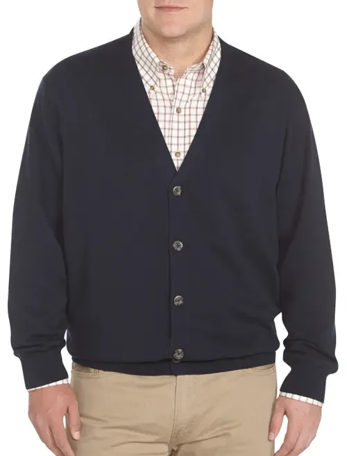 V-Neck Cardigan by Harbor Bay by DXL