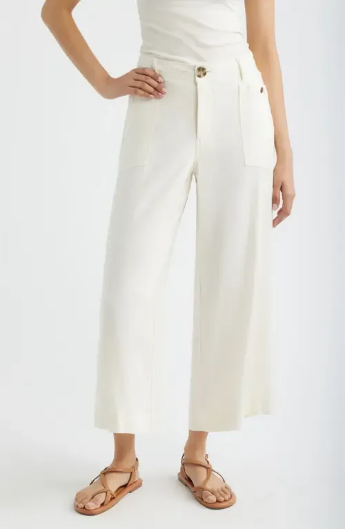 Patch Pocket Crop Wide Leg Pants by CITY BLUES