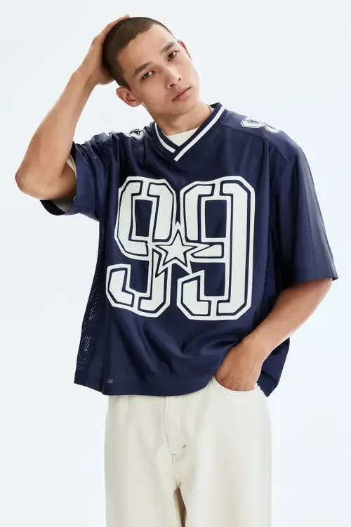 Loose Fit Printed Mesh T-Shirt by H&M