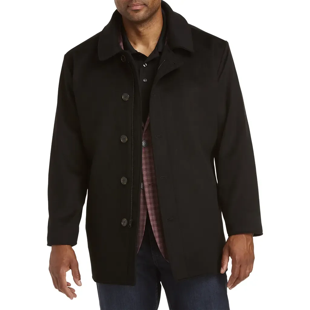 Wool Blend Basic Overcoat by Oak Hill