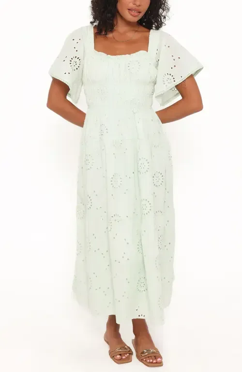 Tierney Eyelet Embroidered Midi Dress by Petal & Pup