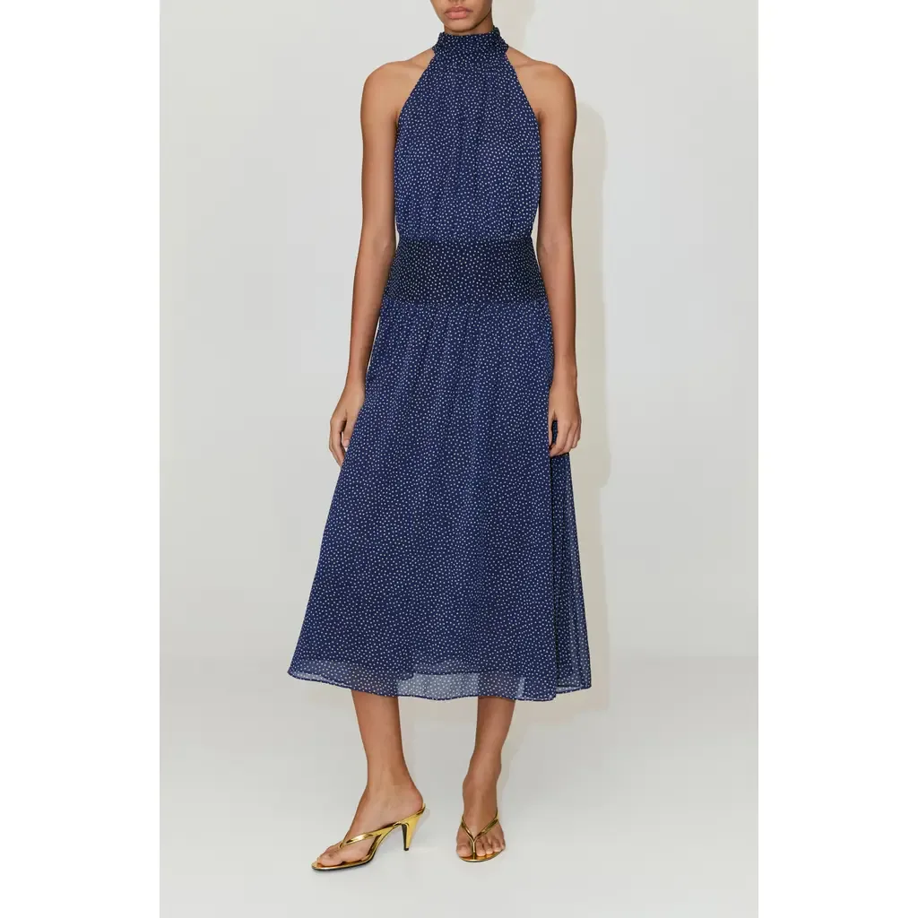 Polka Dot Halter Midi Dress by MANGO