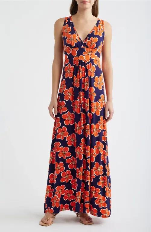 Floral Sleeveless Jersey Maxi Dress by Loveappella