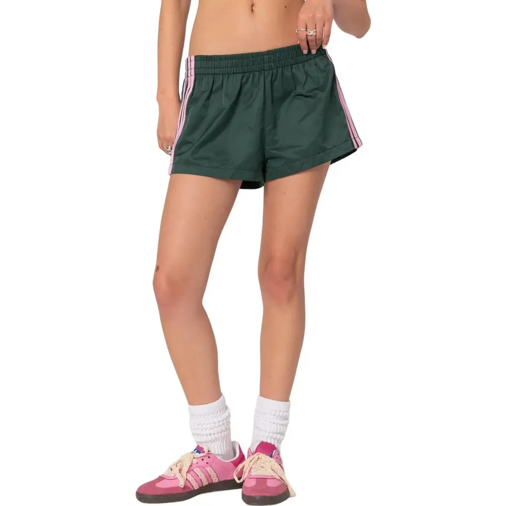 Nikki Stripe Nylon Shorts by EDIKTED