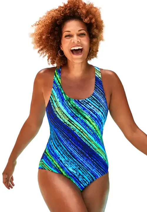 Chlorine Resistant Crossback One Piece Swimsuit by Swimsuits for All