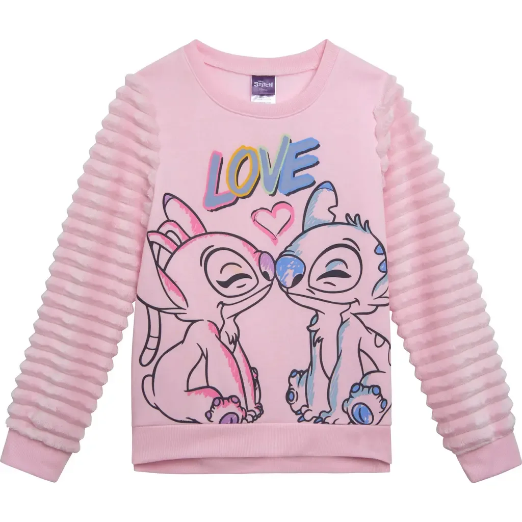 Lilo & Stitch Faux Fur Fleece Pullover Sweatshirt by Disney