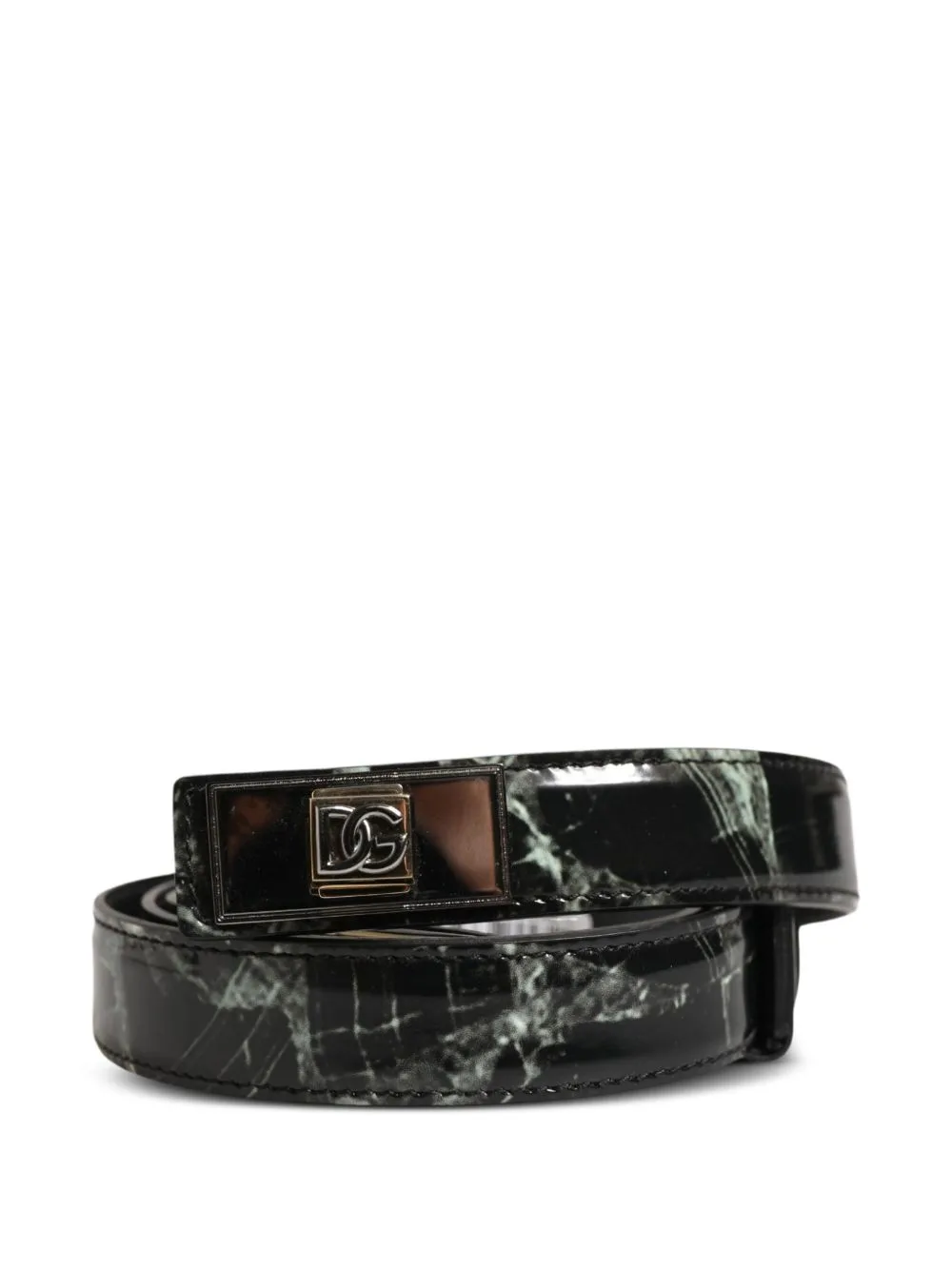 Marble-Print DG Logo Belt by Dolce & Gabbana