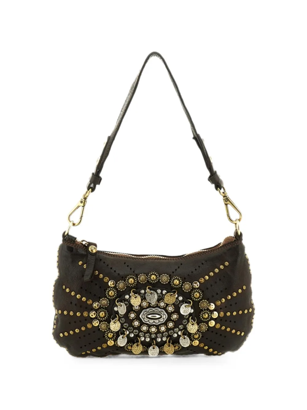 Teresa Stud-Embellished Leather Shoulder Bag by Campomaggi