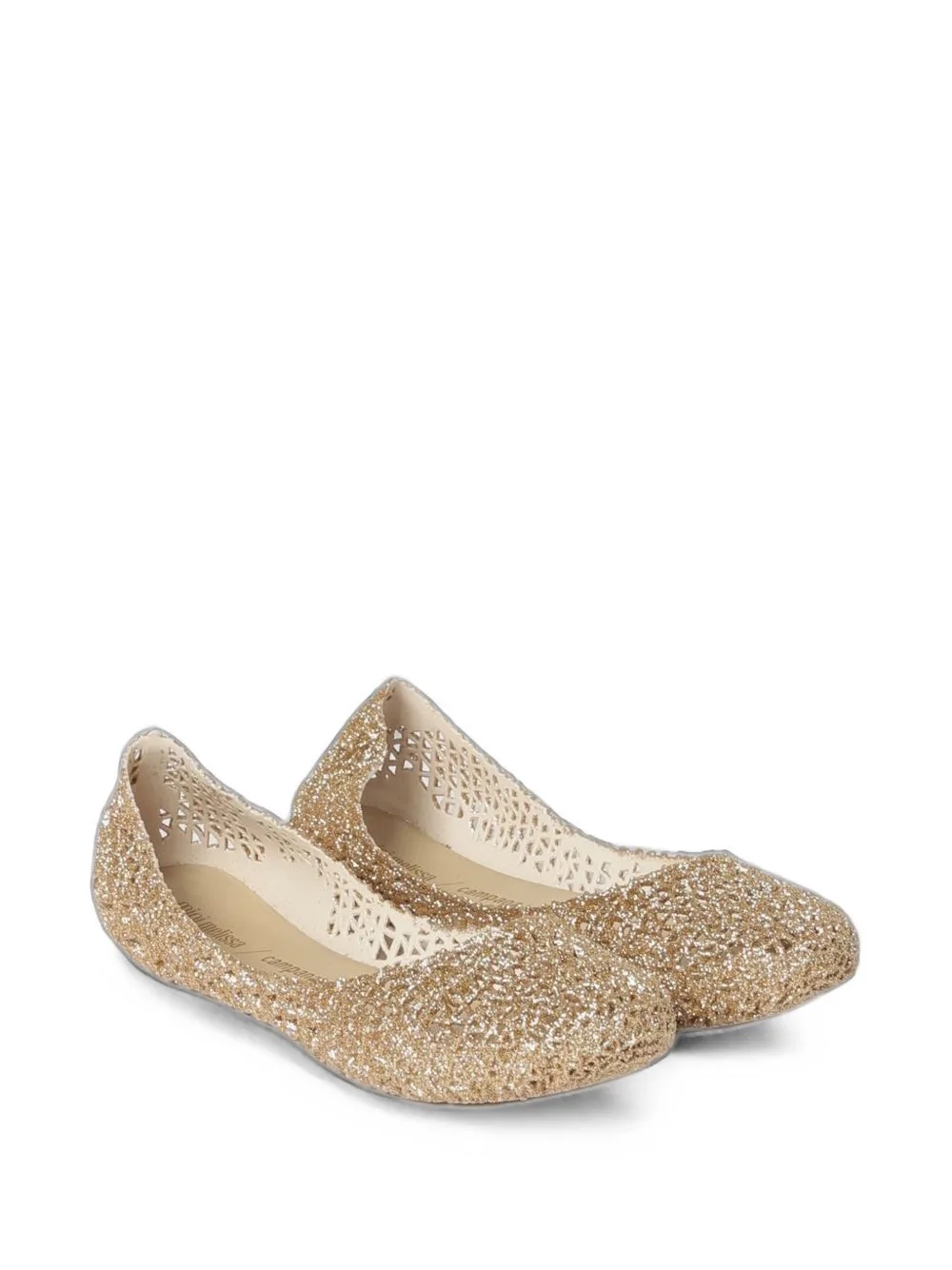 Campana Papel Glitter-Effect Ballet Flats by Melissa