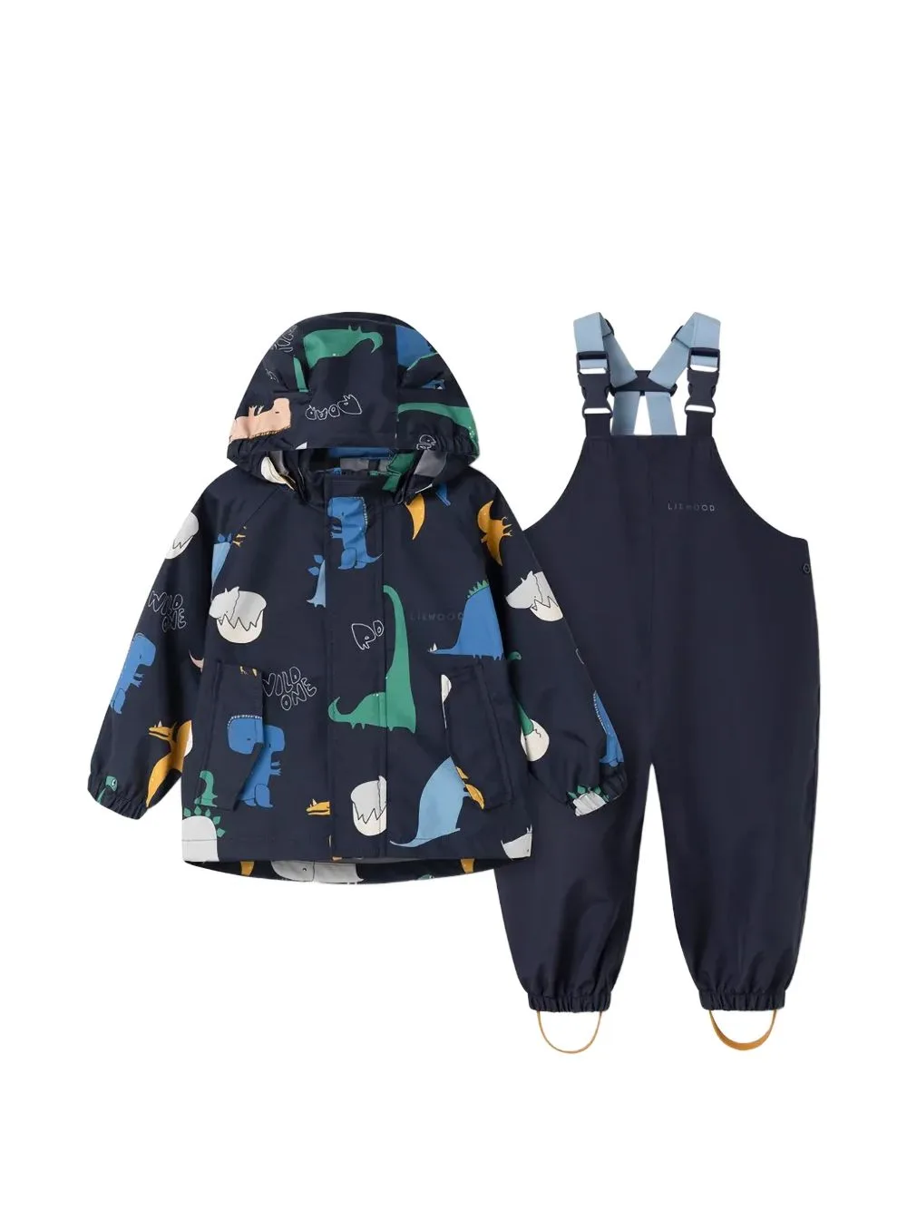 Manu Dino-Print Jacket and Dungarees Set by Liewood