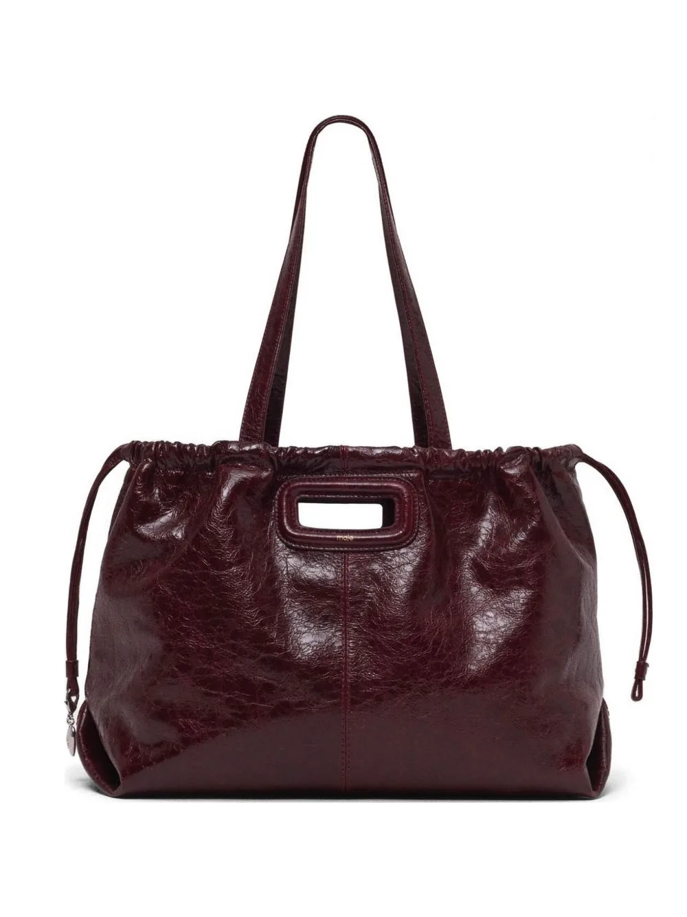 M Tote Leather Tote Bag by Maje