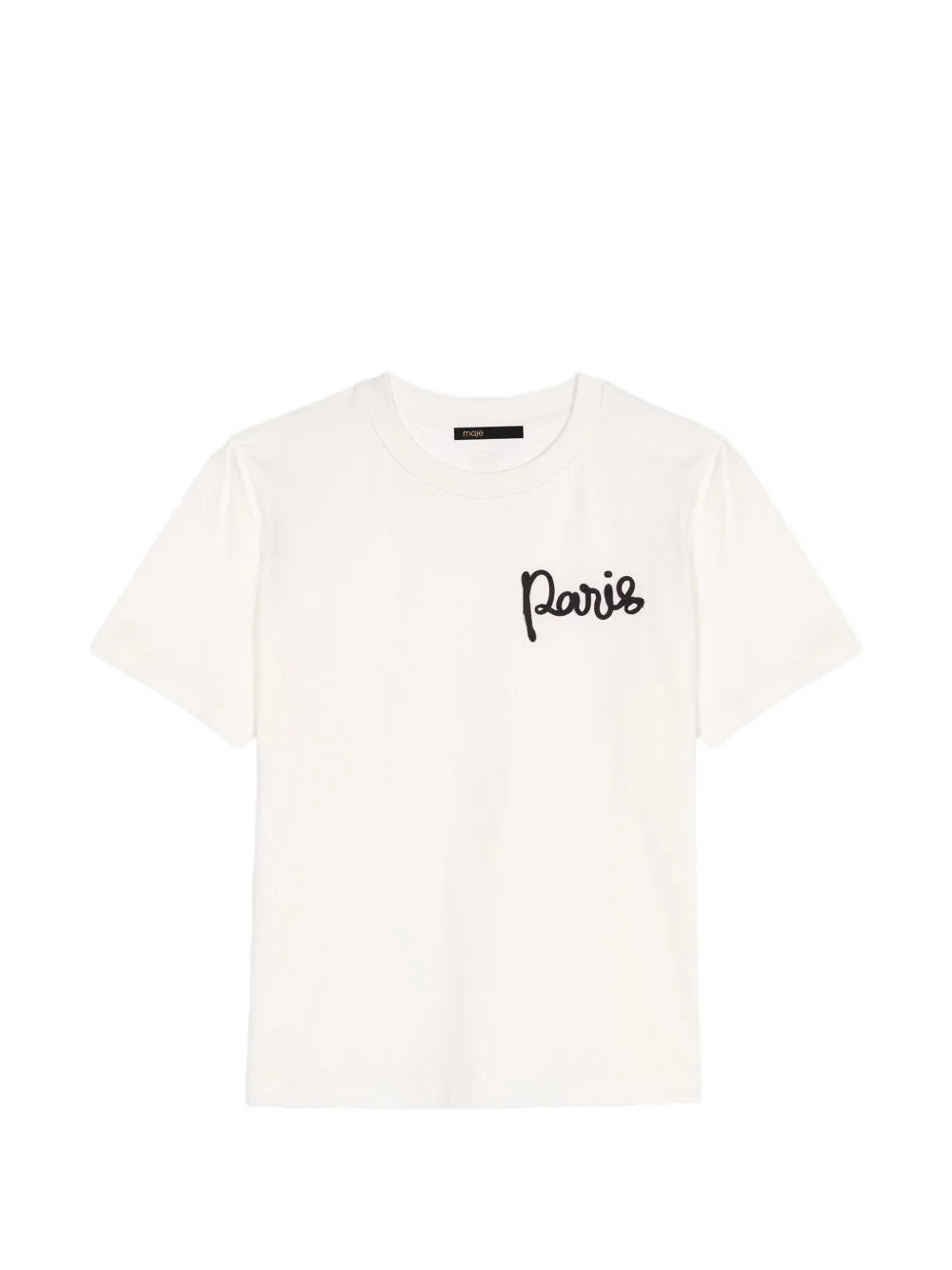 T-Shirt with Embroidered Paris Logo by Maje