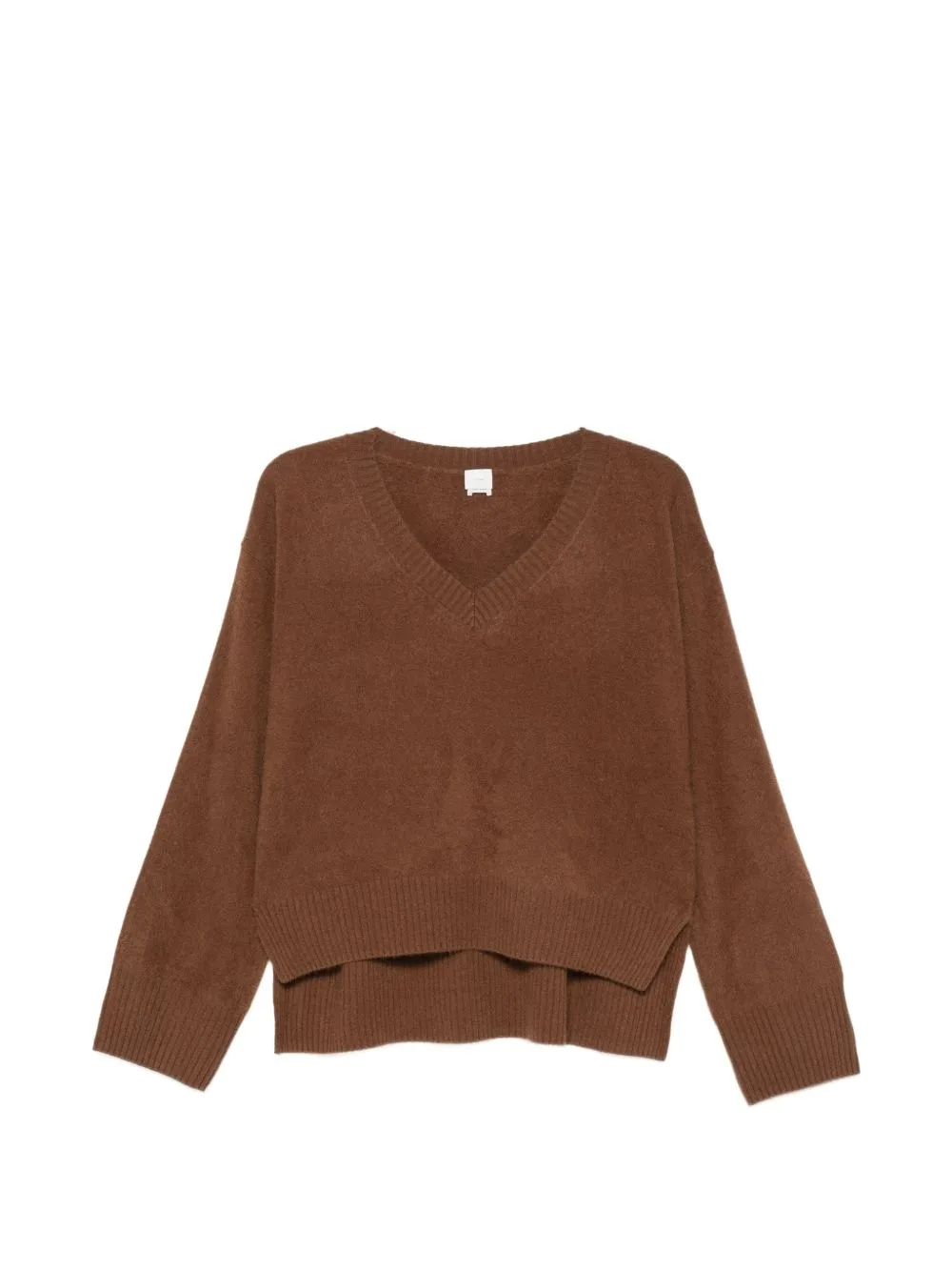 V-Neck Side-Slit Sweater by C.T.PLAGE