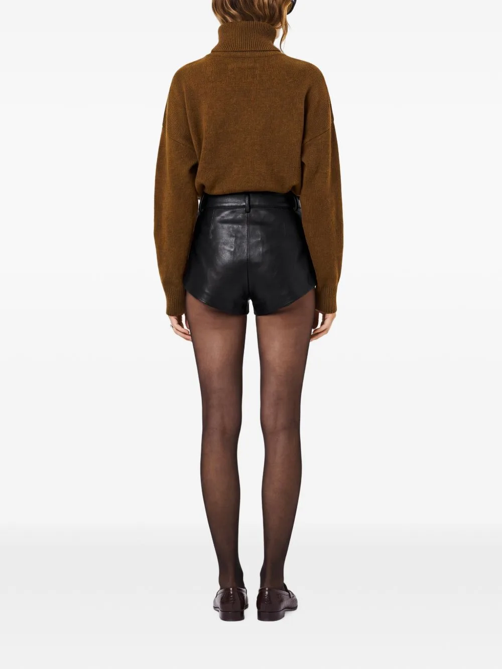 Leather High-Cut Shorts by Nicholas