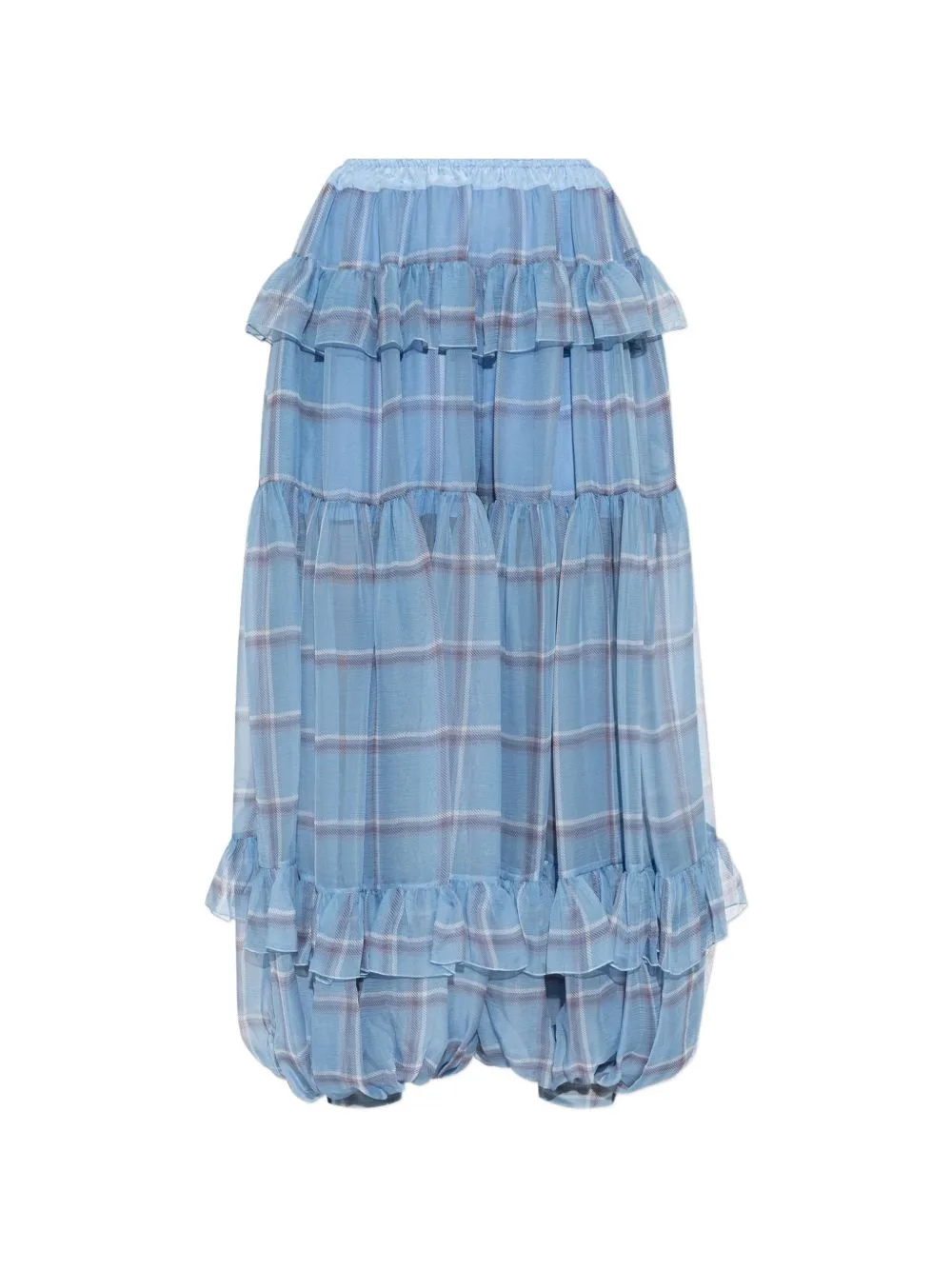 Ruffled-Trim Silk Trousers by Chloé
