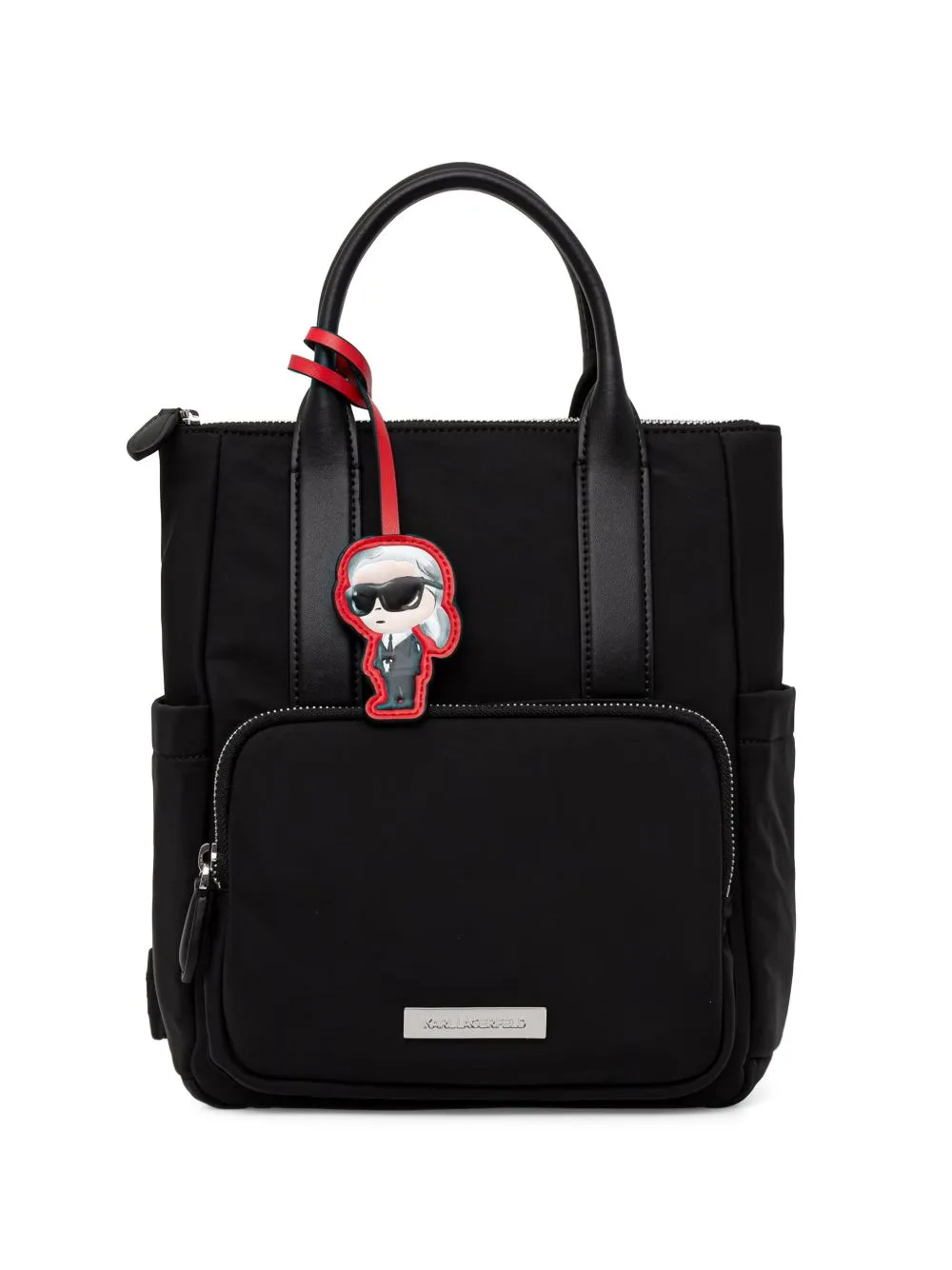 Logo-Plaque Ikonik Charm Backpack by Karl Lagerfeld