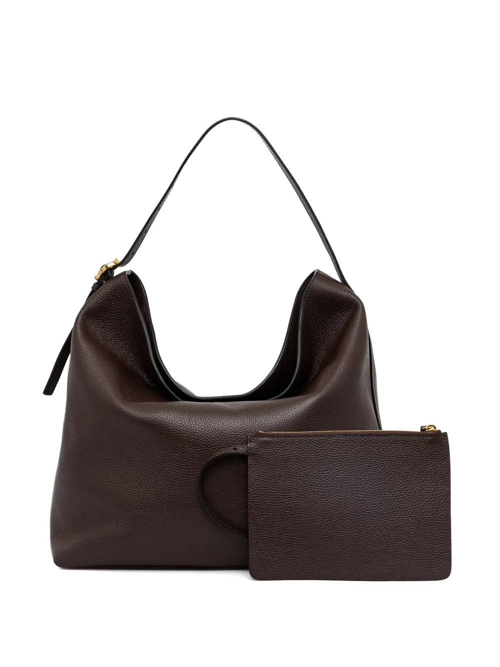 Pebbled Leather Buckle-Detail Tote Bag by Pollini