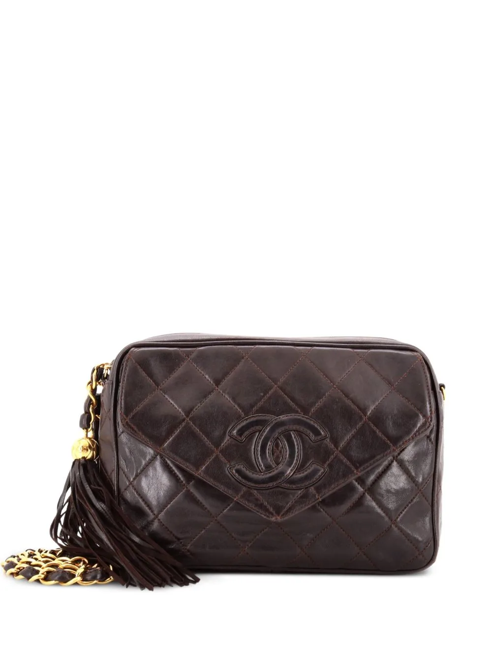 Diamond CC Flap Pocket Camera Bag Quilted Lambskin Small Shoulder Bag by CHANEL Pre-Owned