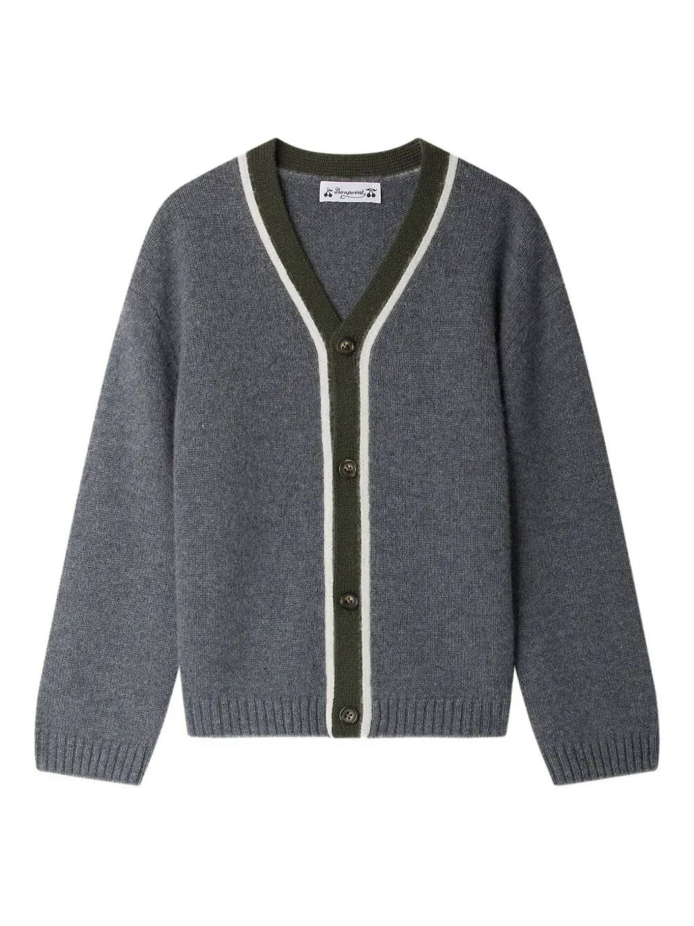 V-Neck Button-Fastening Cardigan by Bonpoint