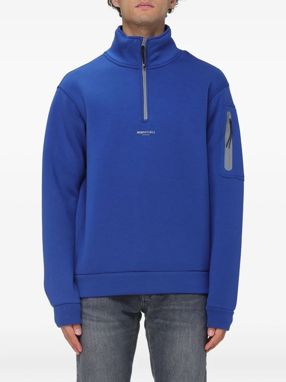 Quarter-Zip Logo-Print Sweatshirt by Murphy&Nye