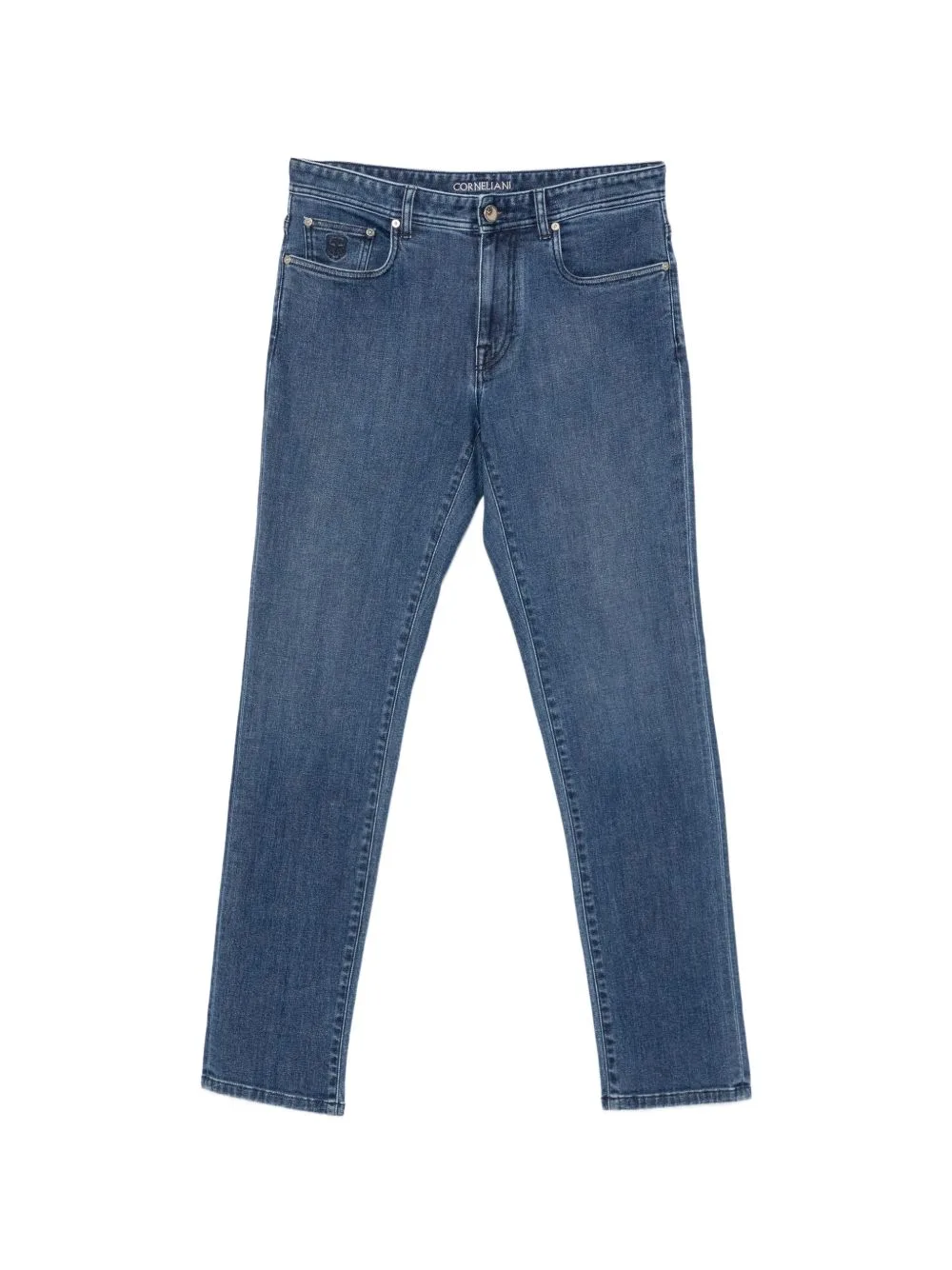 Logo-Embroidered Straight-Leg Jeans by Corneliani