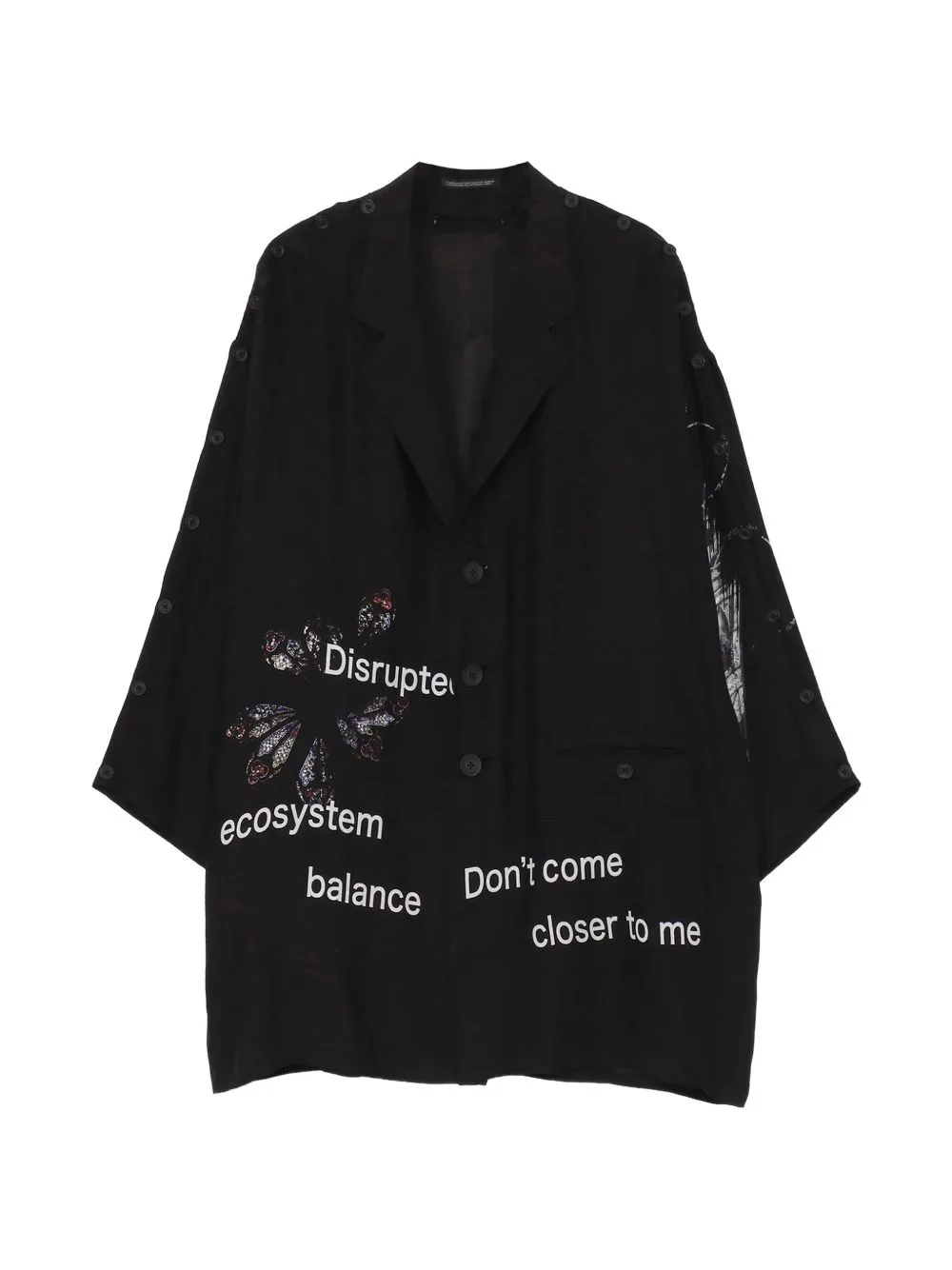 Buttoned Patterned Silk Jacket by Yohji Yamamoto