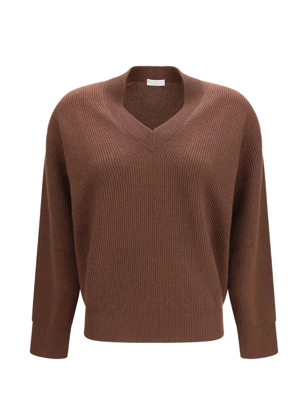 Ribbed-Knit V-Neck Sweater by Brunello Cucinelli