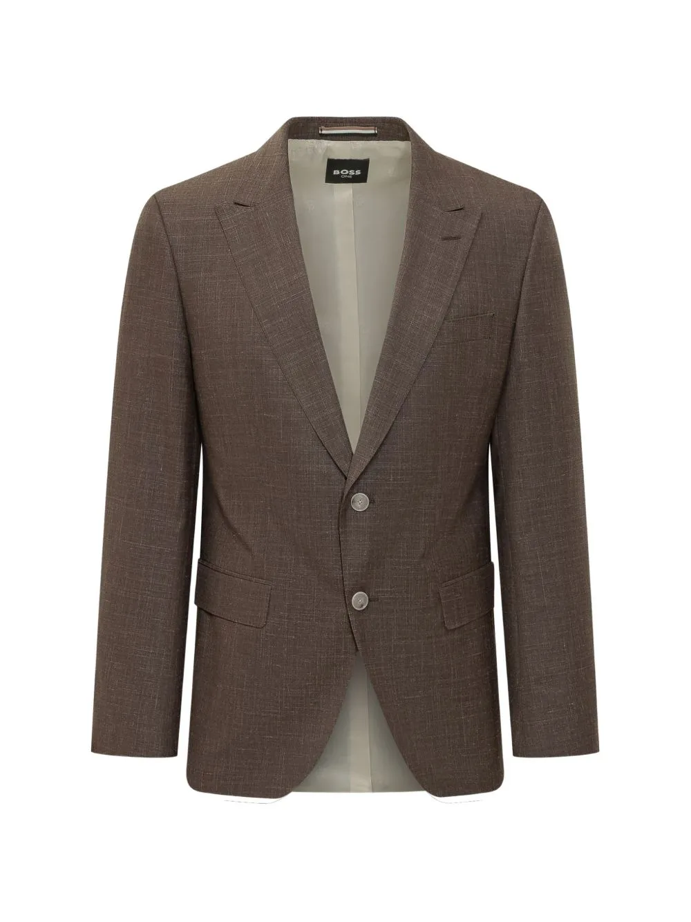 Slim-Fit Jacket in Virgin Wool, Silk and Linen by BOSS