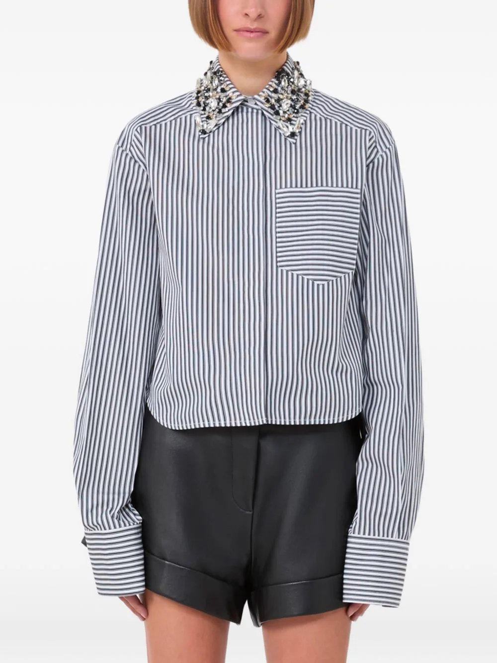 Crystal-Embellished Striped Shirt by Sportmax