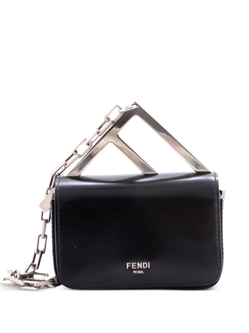 FF Chain Leather Nano Clutch Bag by Fendi Pre-Owned