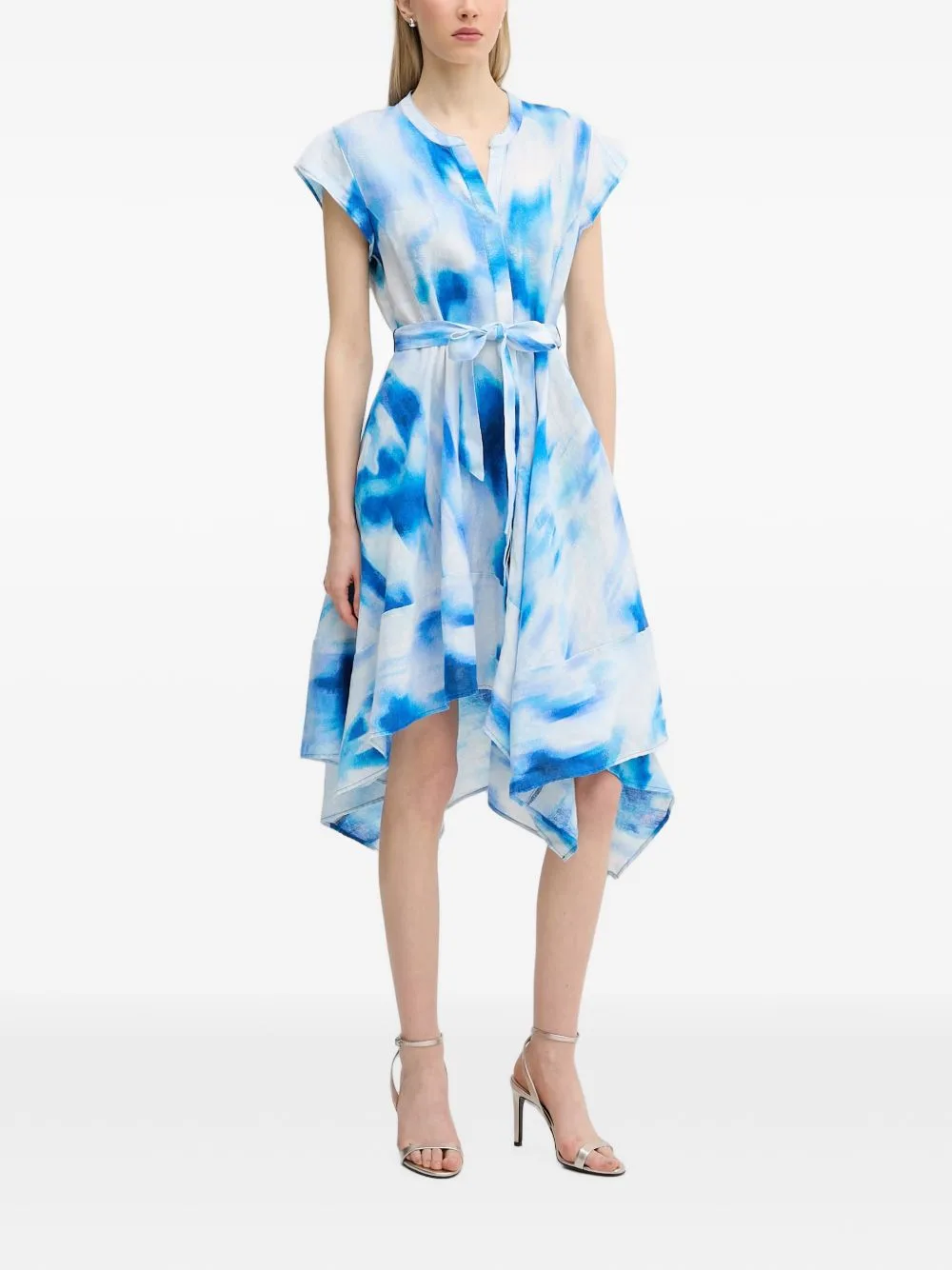 Tie-Dye Linen Asymmetric Dress by DKNY