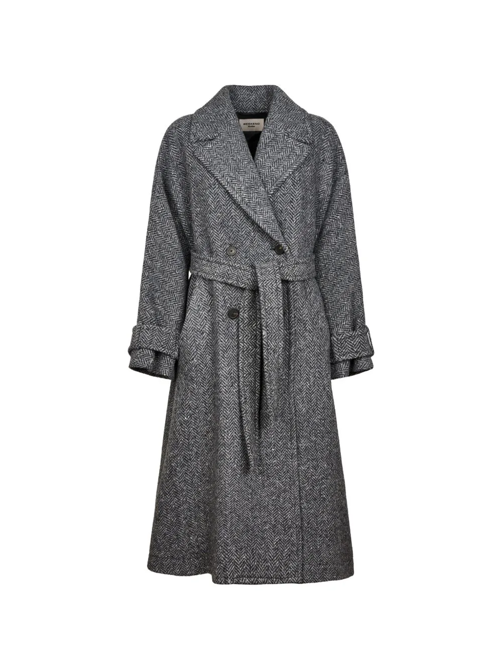 Chevron-Pattern Belted Coat by Weekend Max Mara