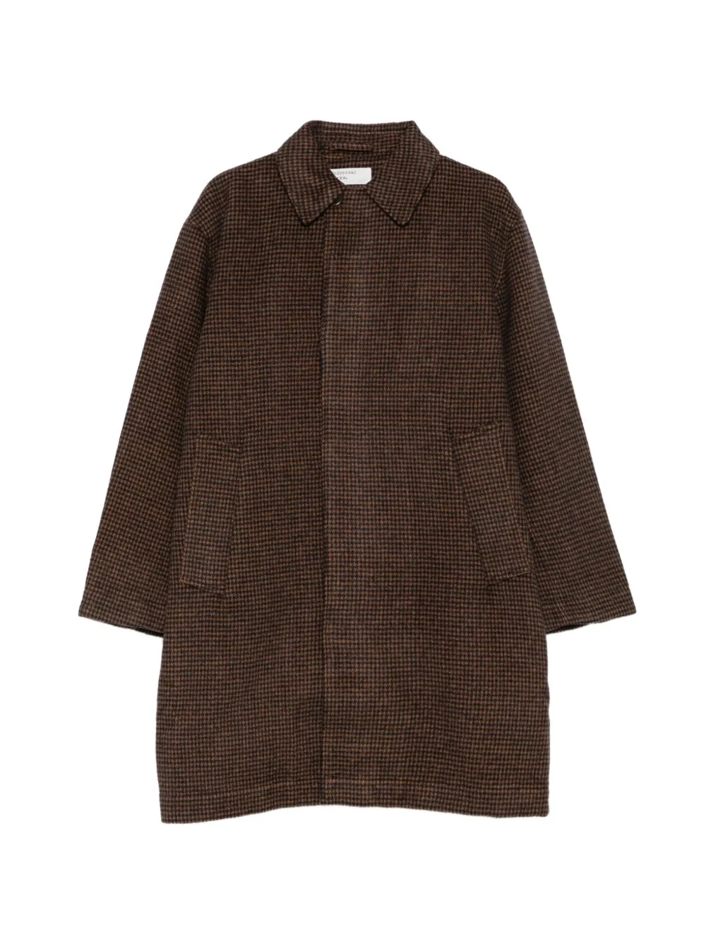 Houndstooth-Pattern Coat by Universal Works