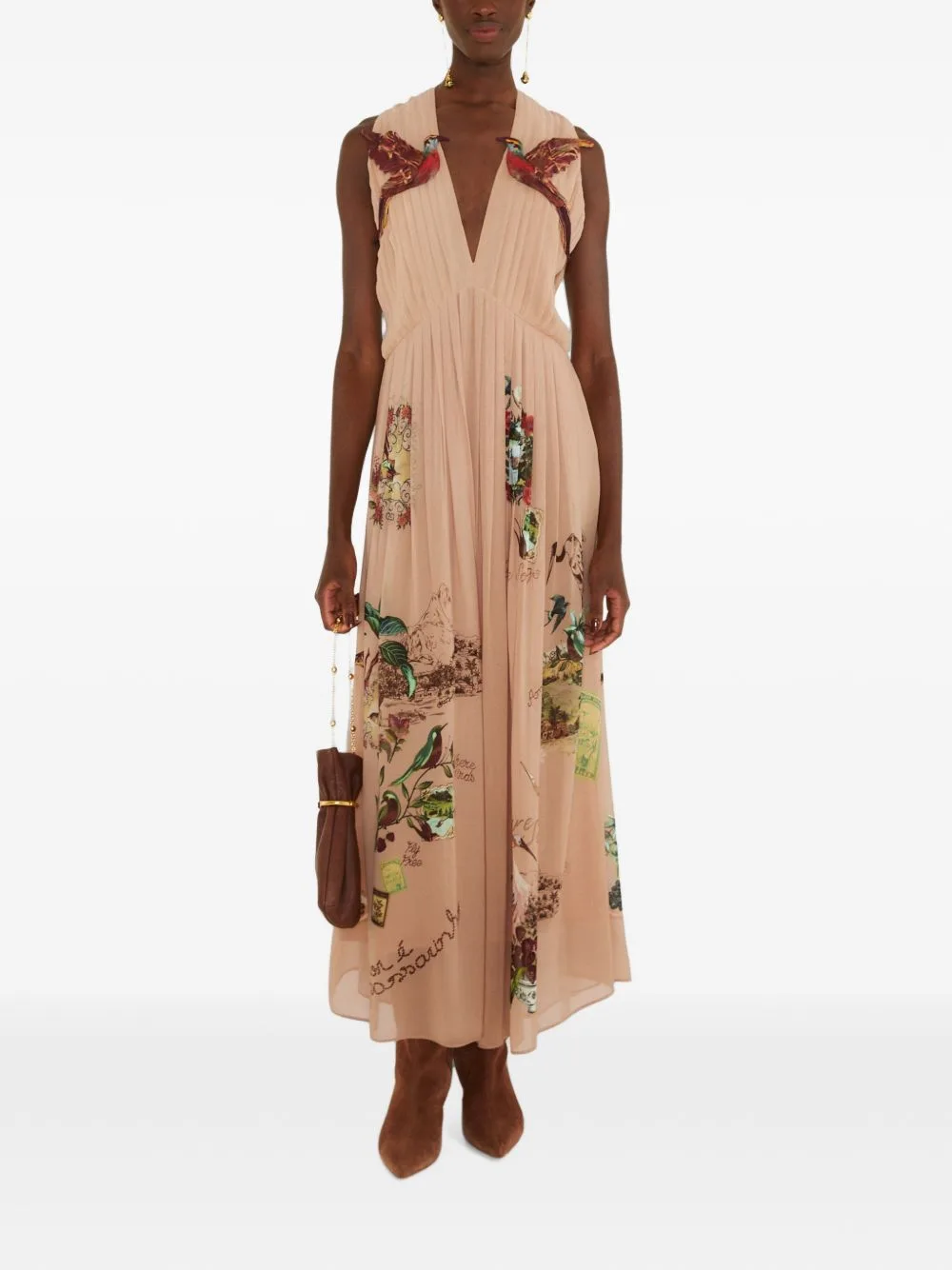 Bird Poetry Hummingbird-Appliqué Dress by FARM Rio