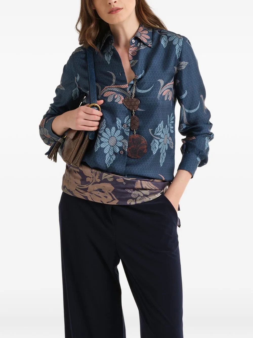 Floral-Print Silk Shirt by MALIPARMI