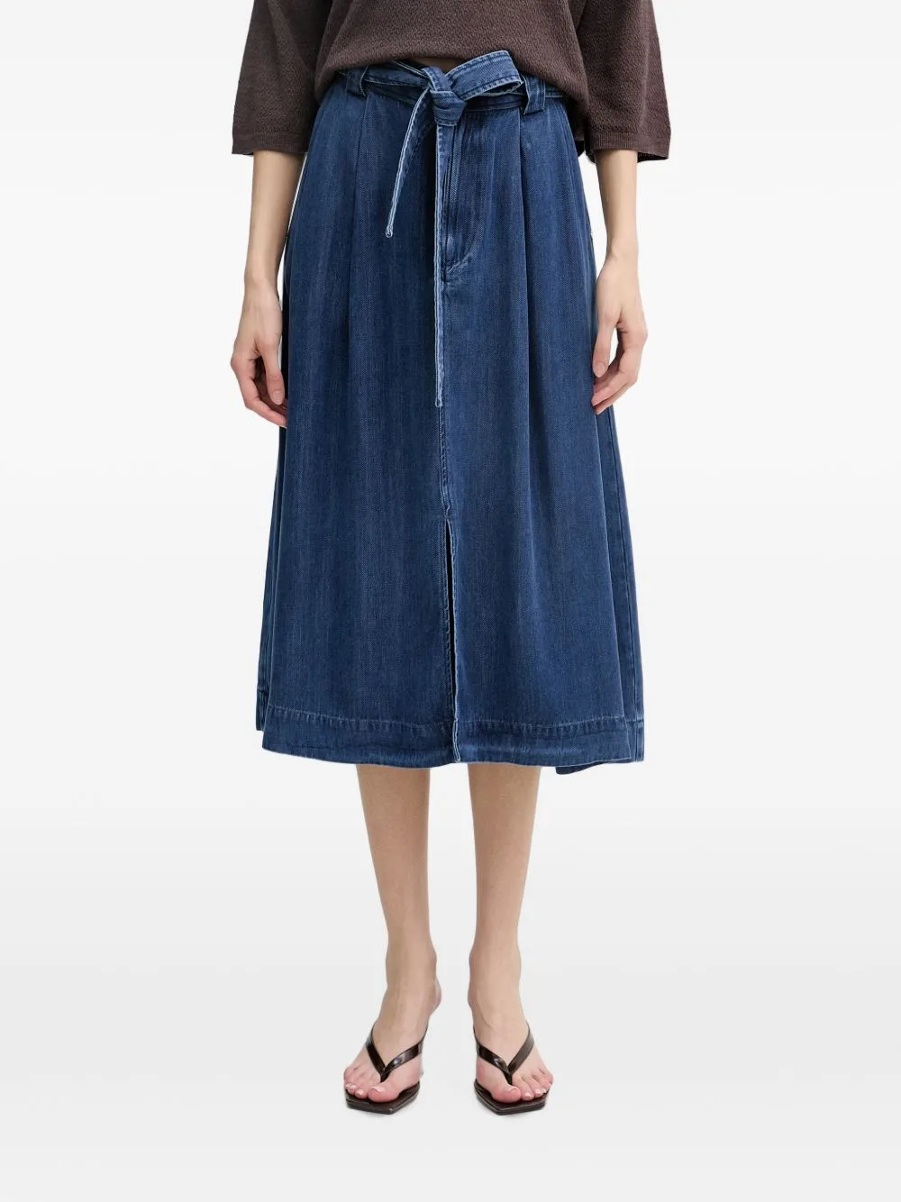 MMKoda Dinem Belted Pleated Midi Skirt