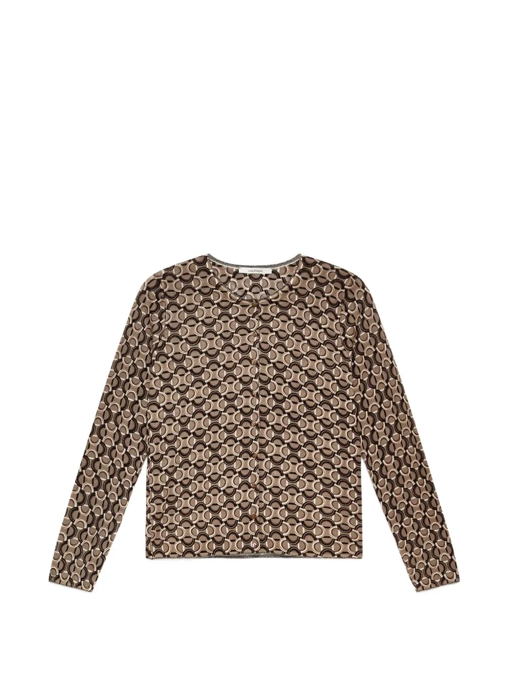 Geometric-Print Wool Cardigan by MALIPARMI
