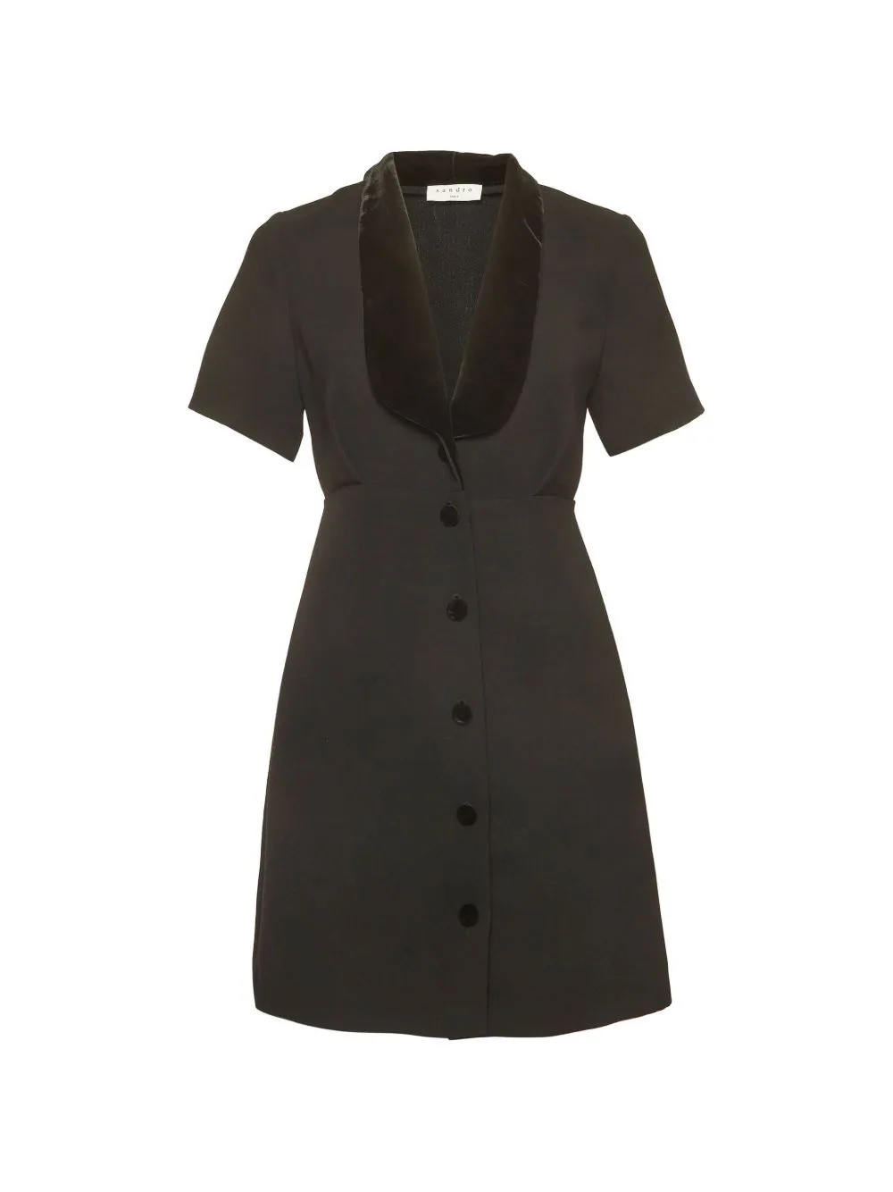 Helena Velvet-Trim Dress by SANDRO