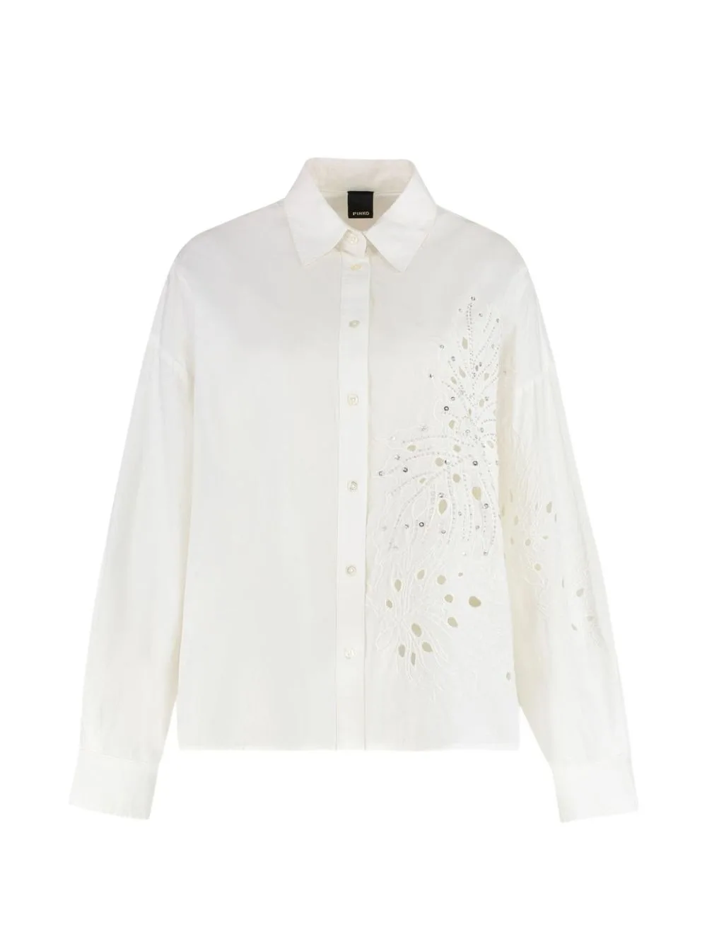 Centoundici Crystal-Embellished Cut-Out Shirt by PINKO