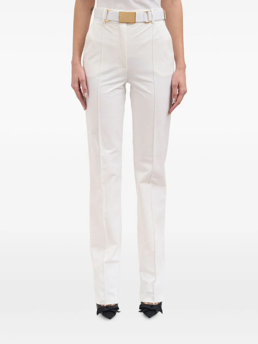 Belted Slim-Fit Trousers by Elisabetta Franchi