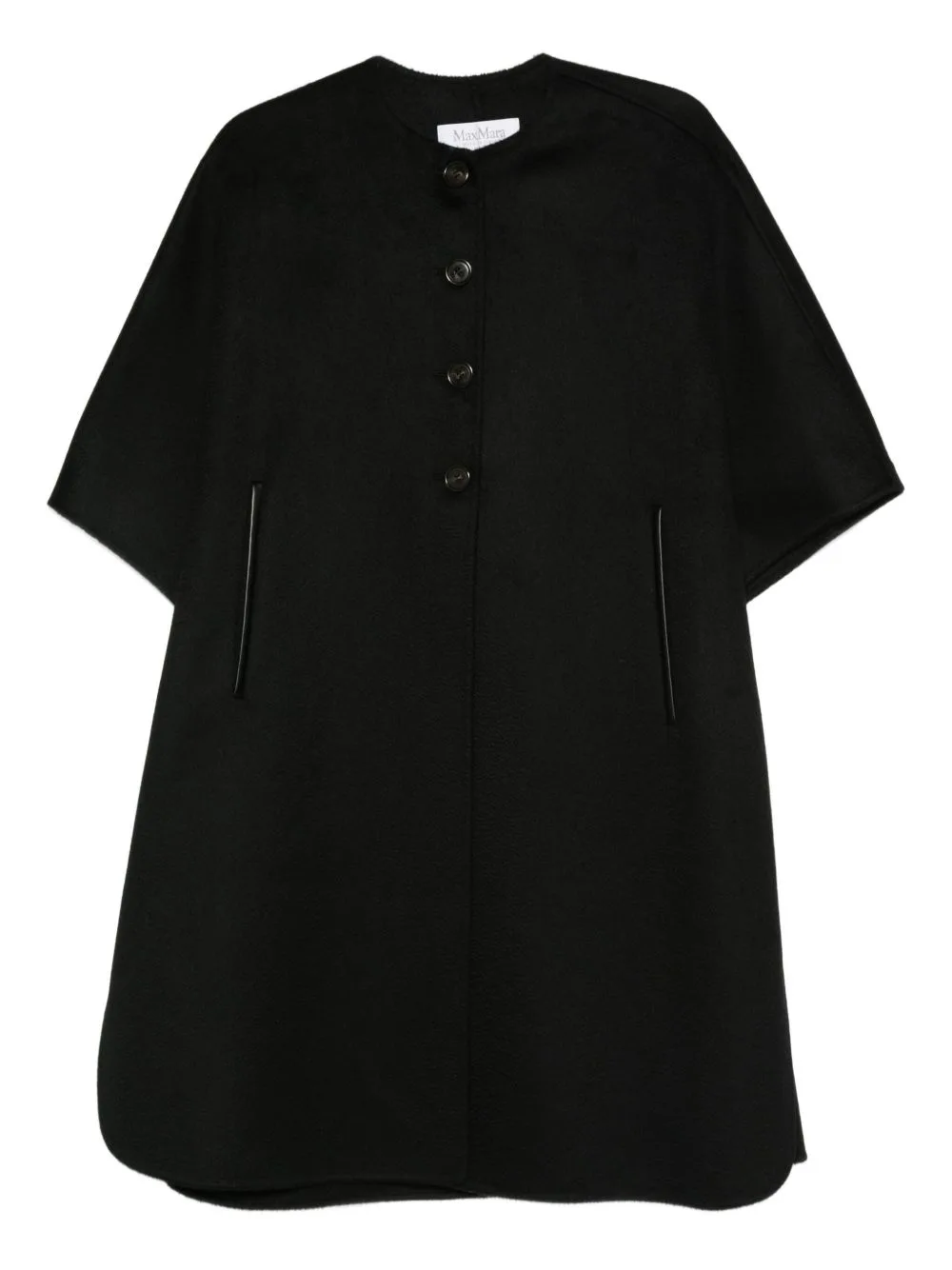 Button-Fastening Short-Sleeved Cape