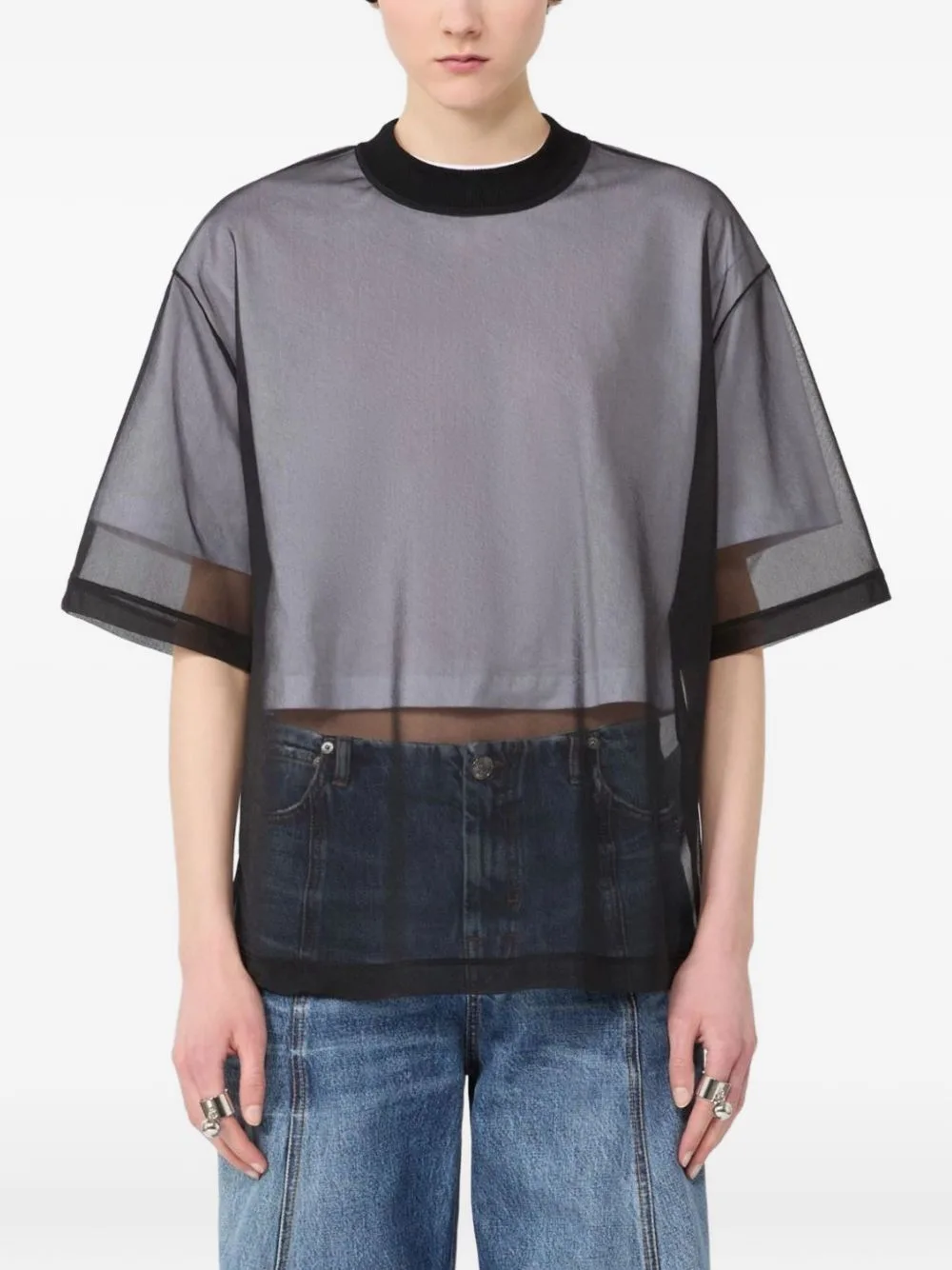 Layered Sheer-Panel T-Shirt by Sportmax