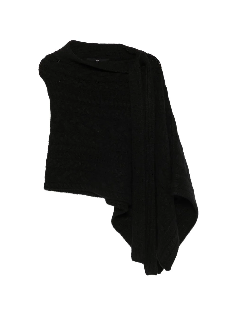 Cable-Knit Asymmetric Cape