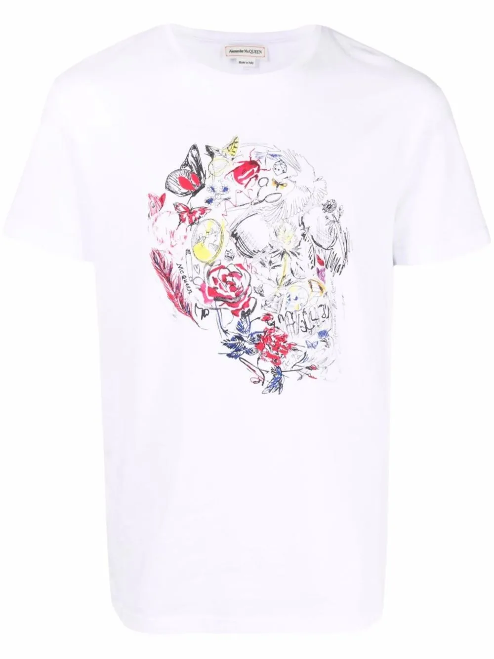 Doodle Skull-Print T-Shirt by Alexander McQueen