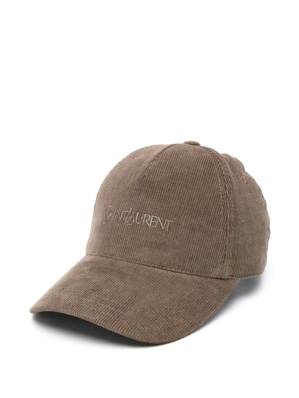 Logo-Embroidered Corduroy Cap by Saint Laurent