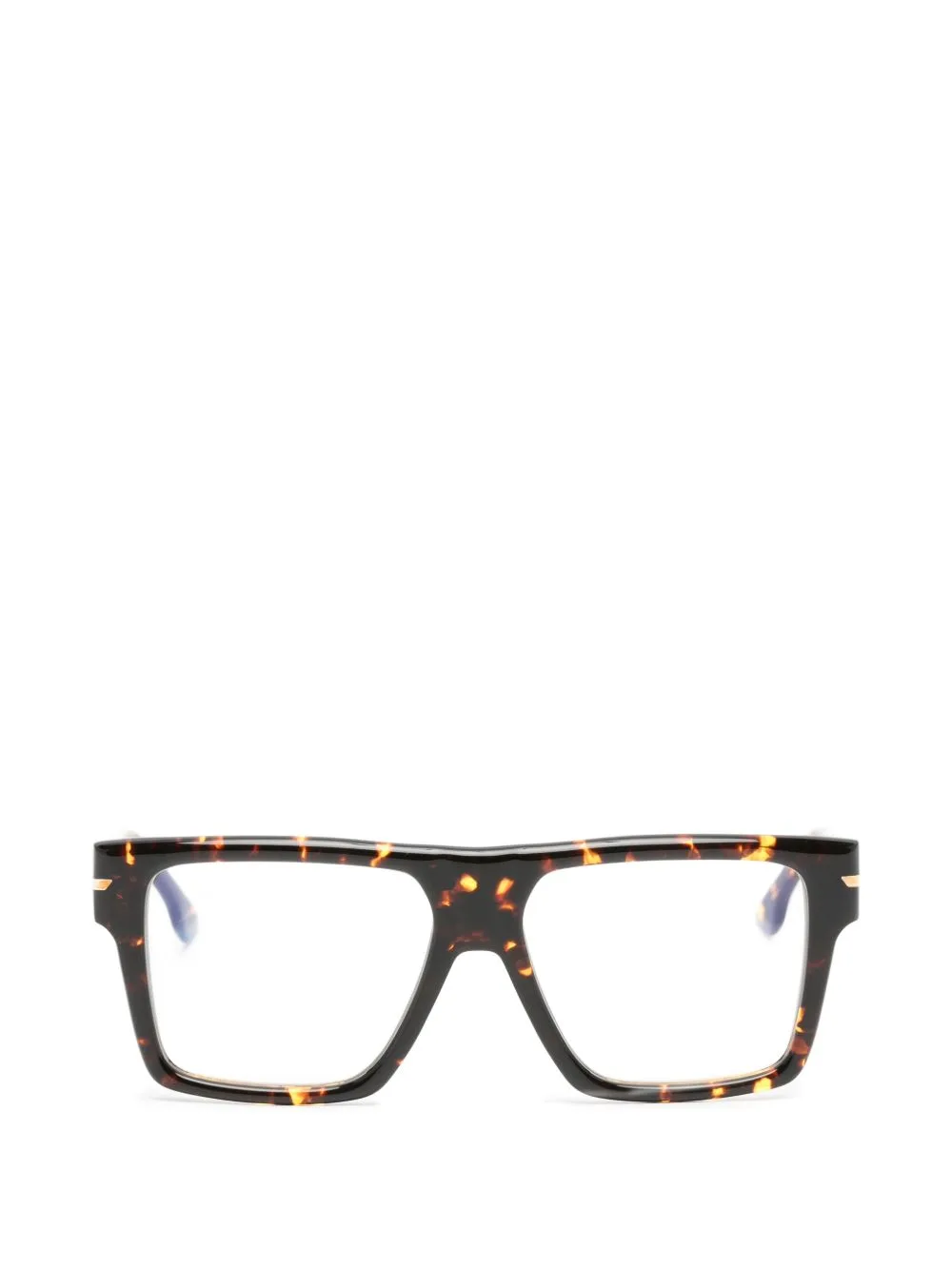 Tortoiseshell-Effect Square-Frame Glasses by Victoria Beckham Eyewear