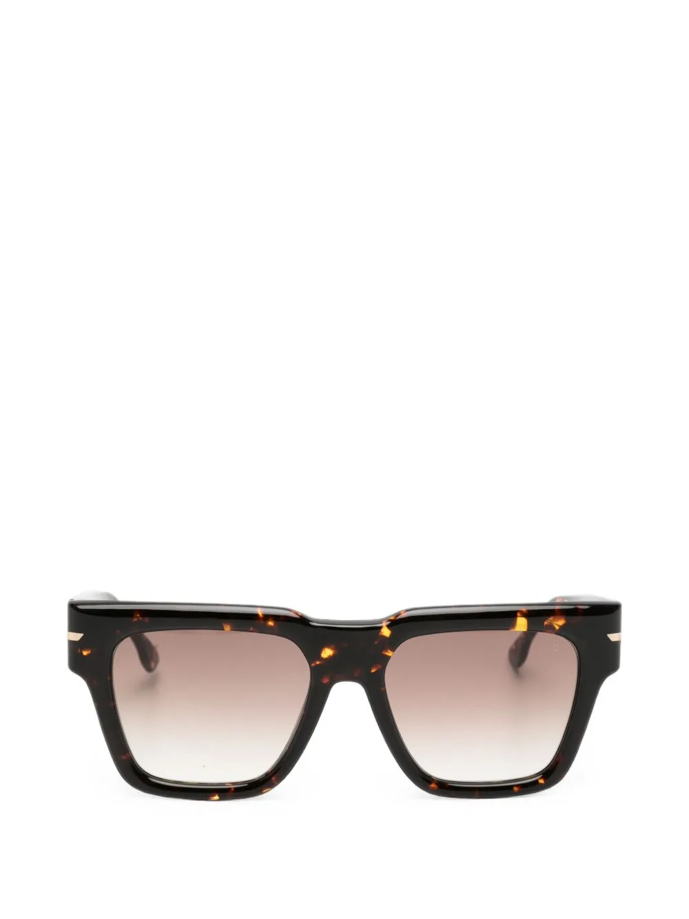 Tortoiseshell-Effect Square-Frame Sunglasses by Victoria Beckham Eyewear