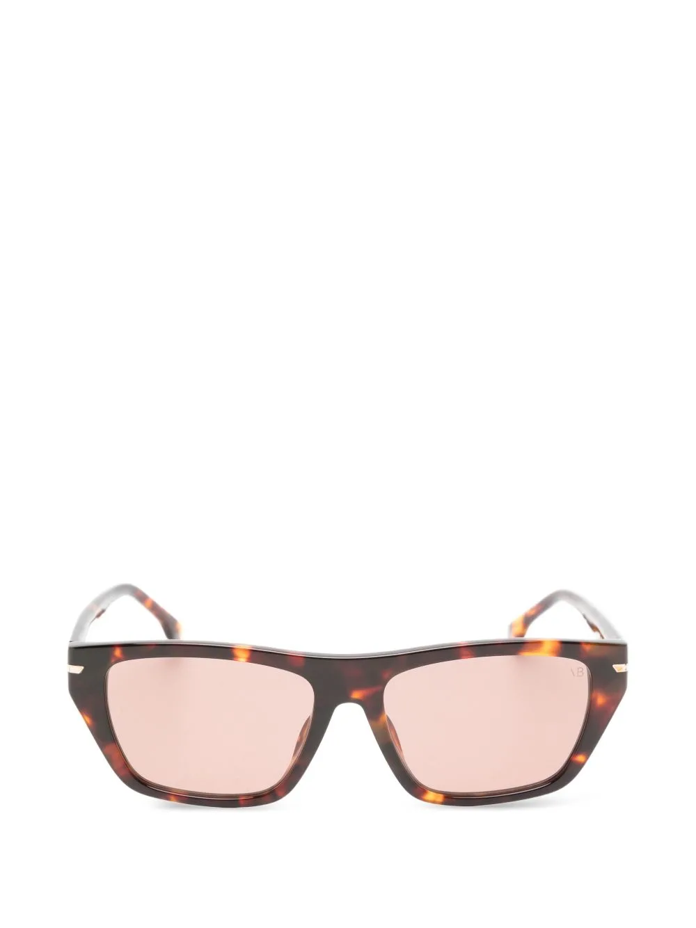 Tortoiseshell-Effect Rectangle-Frame Sunglasses by Victoria Beckham Eyewear